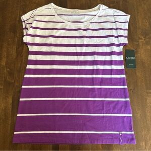New Lauren Ralph Lauren Active Top T Shirt Size M Comfy Office Travel Purple 💜